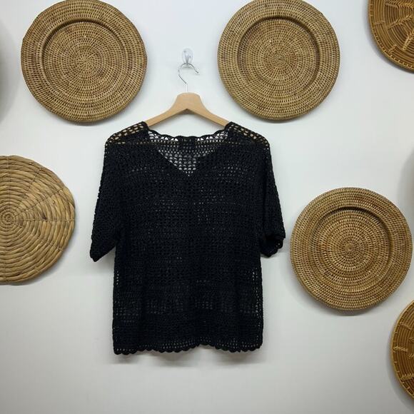 Vintage Y2K 2000s 90s Teddi Crochet Knit Short Sleeve Cardigan Sweater Tee 6 - Picture 3 of 7